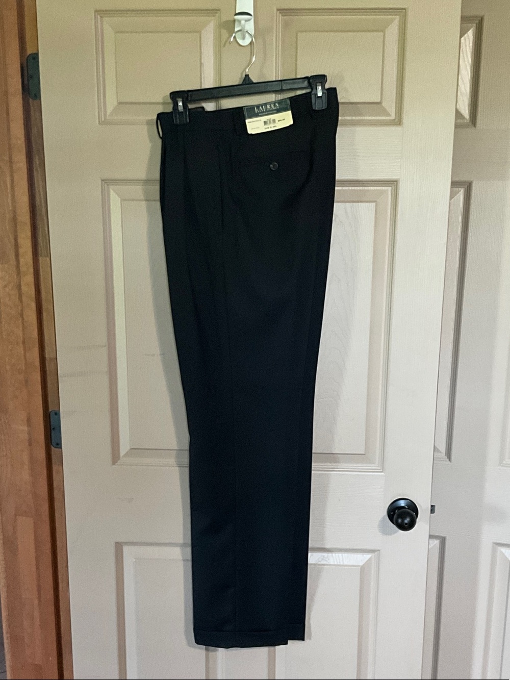 Ralph Lauren Black Flat-Front Dress Pants